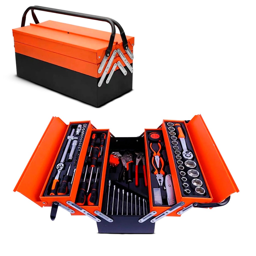 Caixa Sanfonada De Ferramentas Com 85 Peças - Cromo Vanádio em Oferta na Shopee