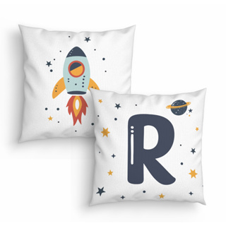Kit 2 Capas de Almofadas Decorativas 45cm Infantil Foguete Astronauta com Inicial em Oferta na Shopee