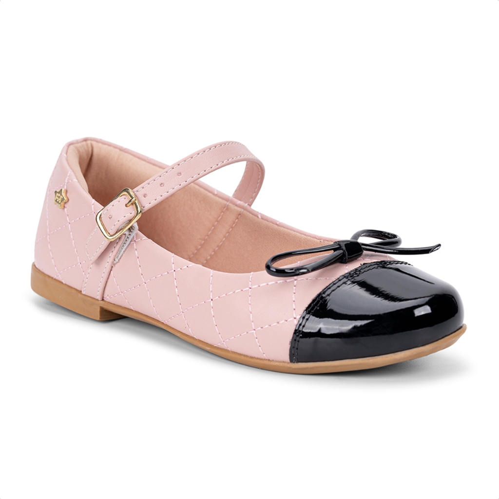 Sapatilha Menina Infantil Biqueira Verniz e Laço