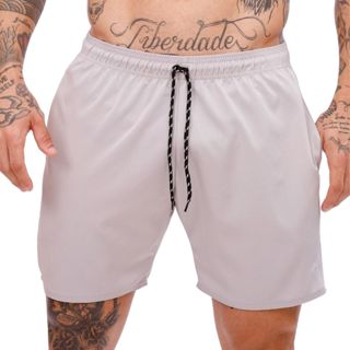 Shorts Praia Básico Tactel com Elastano Liso Casual e Confortável em Oferta na Shopee