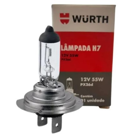 1 Par Lâmpada Automotiva H7 55W 12V - Wurth - 07201167