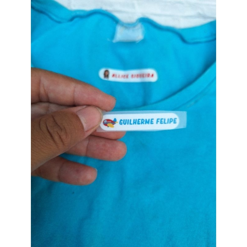 Etiquetas termocolantes para identificação de uniformes kit com 100 em Oferta na Shopee