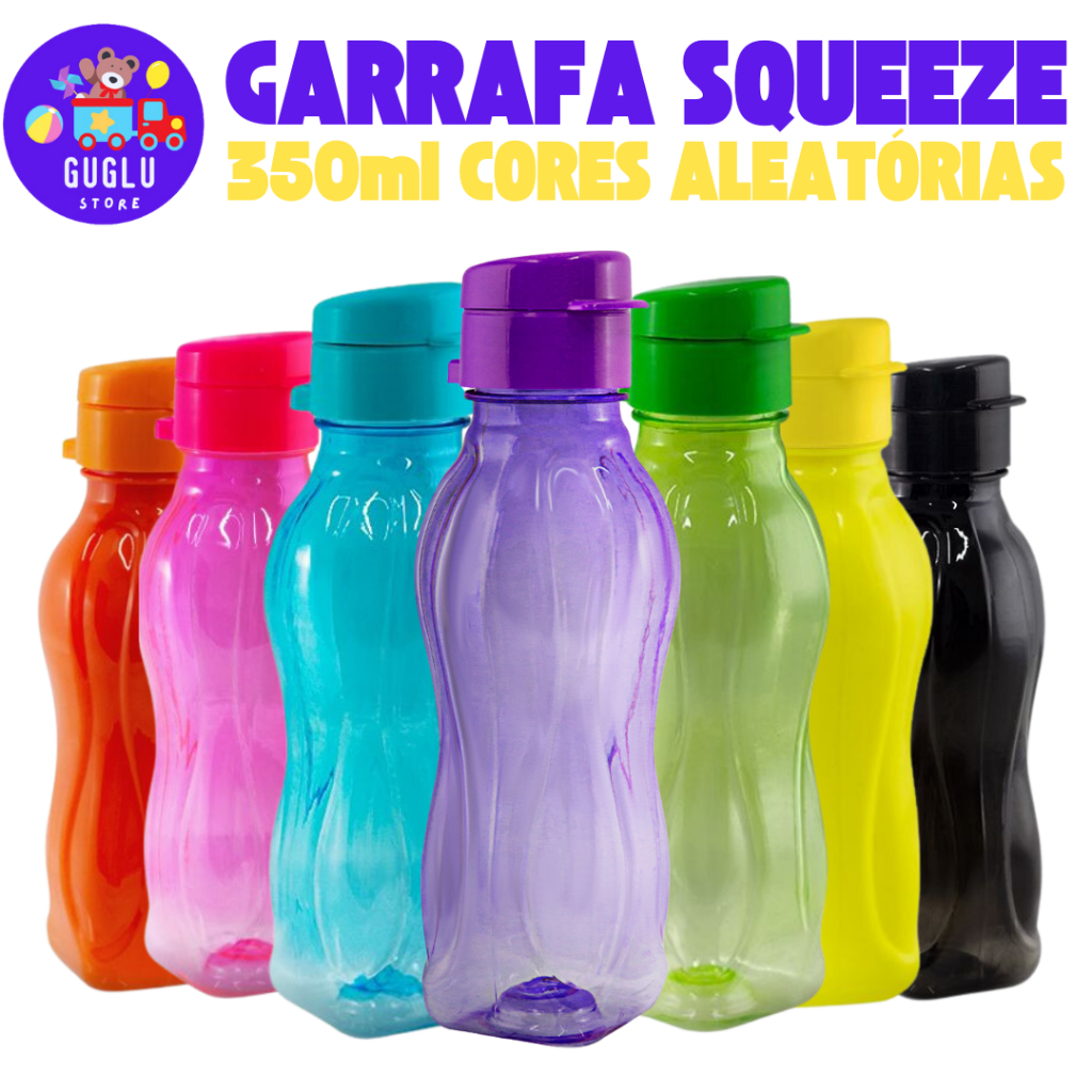 Kit Garrafas Squeeze 350ml ( Cores Variadas)