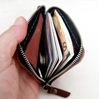 Bolsa Porta Cédulas Carteira Zíper L Slim Couro Legítimo Fina em Oferta na Shopee