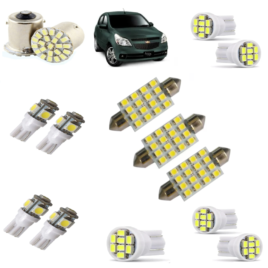 Kit Lâmpada Led Agile Teto Placa Ré Farolete P. Mala P.luvas em Oferta na Shopee