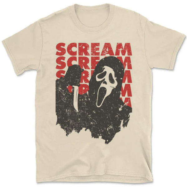 Camiseta Vintage Unissex Scream Filme Pânico A339 em Oferta na Shopee