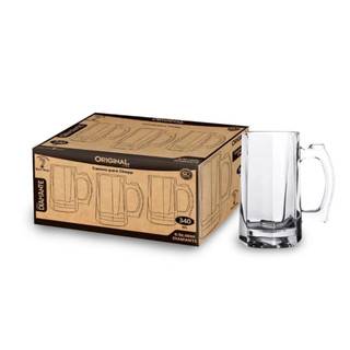 Caneca De Vidro Crystal 340ml Zero Grau - Luva com 06 em Oferta na Shopee