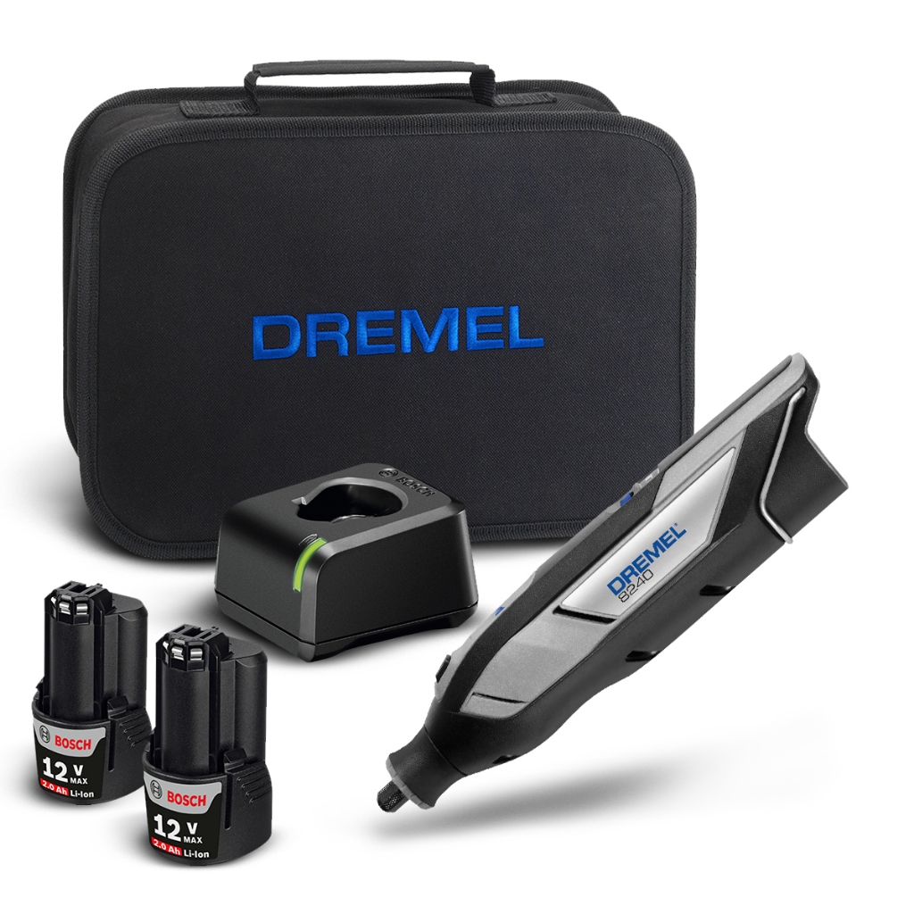 Micro Retífica 8240 Dremel com 2 Baterias 12V e Carregador + Bolsa de Nylon - Home & Living