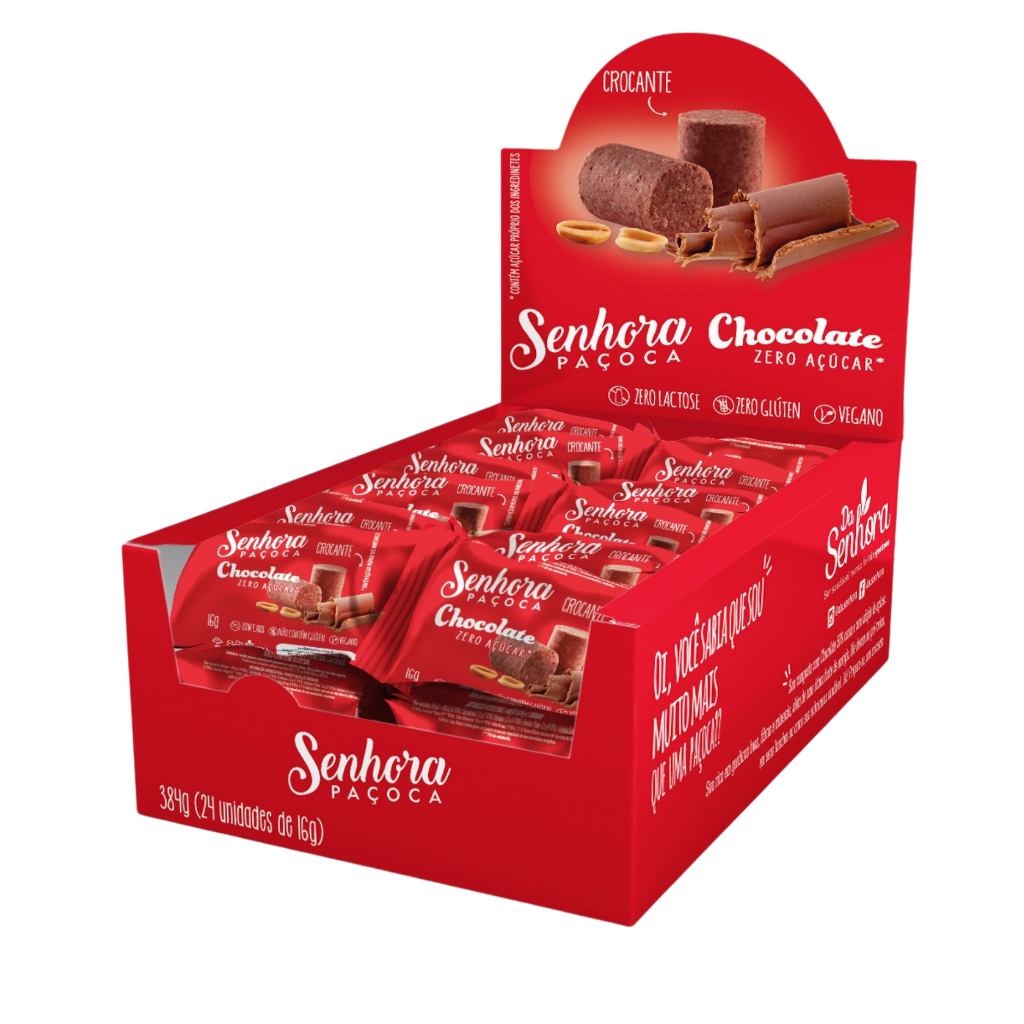 Doce Zero Açúcar - Paçoca com Chocolate 70% Cacau Zero Açúcar