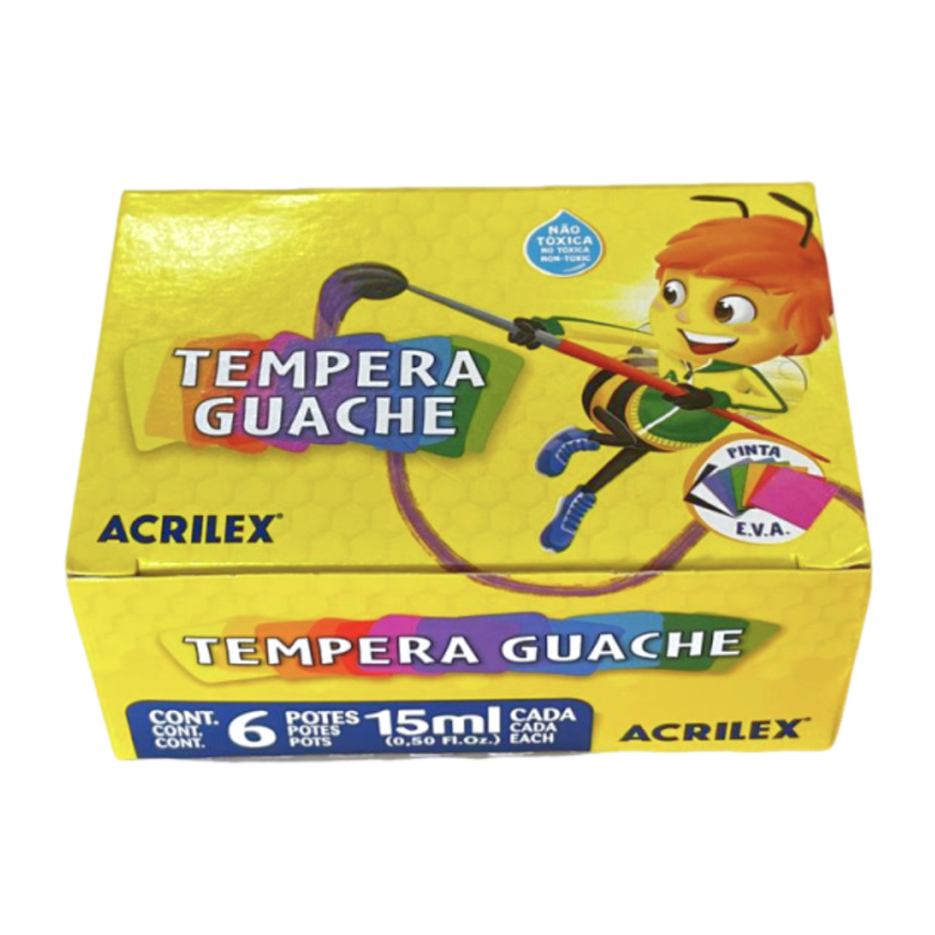 Tinta Guache 6 Cores Acrilex - 15ml Acrilex