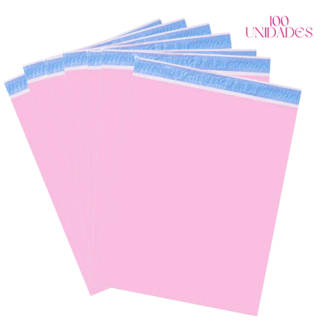 100 Envelopes Rosa 50x60cm Plástico Inviolável Correio Sedex e-commerce
