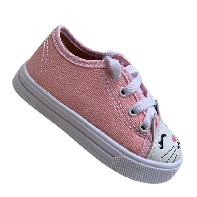 Tenis infantil menina estiloso gatinha escolar virginia floflo feminino black