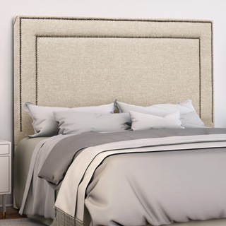 Cabeceira Cama King 195cm Estofada de Linho com Tachinhas Metal Madri – Fixação Box -  LH Móveis em Oferta na Shopee