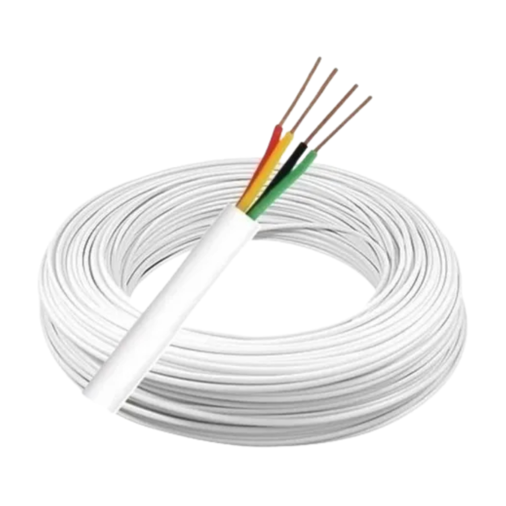 Cabo 4 Vias 0,40mm para Alarme e Interfone 100m Branco