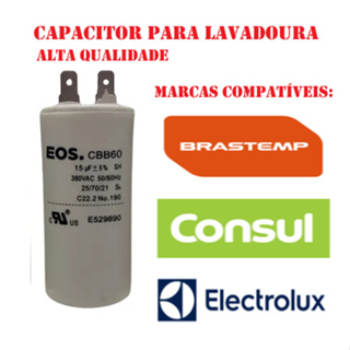 Capacitor Lavadora Brastemp Consul  15uf bivolt em Oferta na Shopee