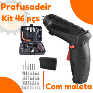 Parafusadeira Portátil Sem Fio 46 Peças Chaves Fenda Broca Philips Usb Dupla posição em Oferta na Shopee