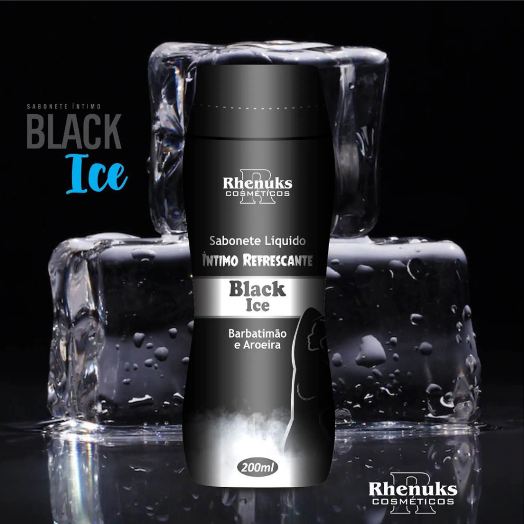 Sabonete Íntimo Liquido Halls Preto Black ICE Refrescante 200ML - Rhenuks Cosméticos