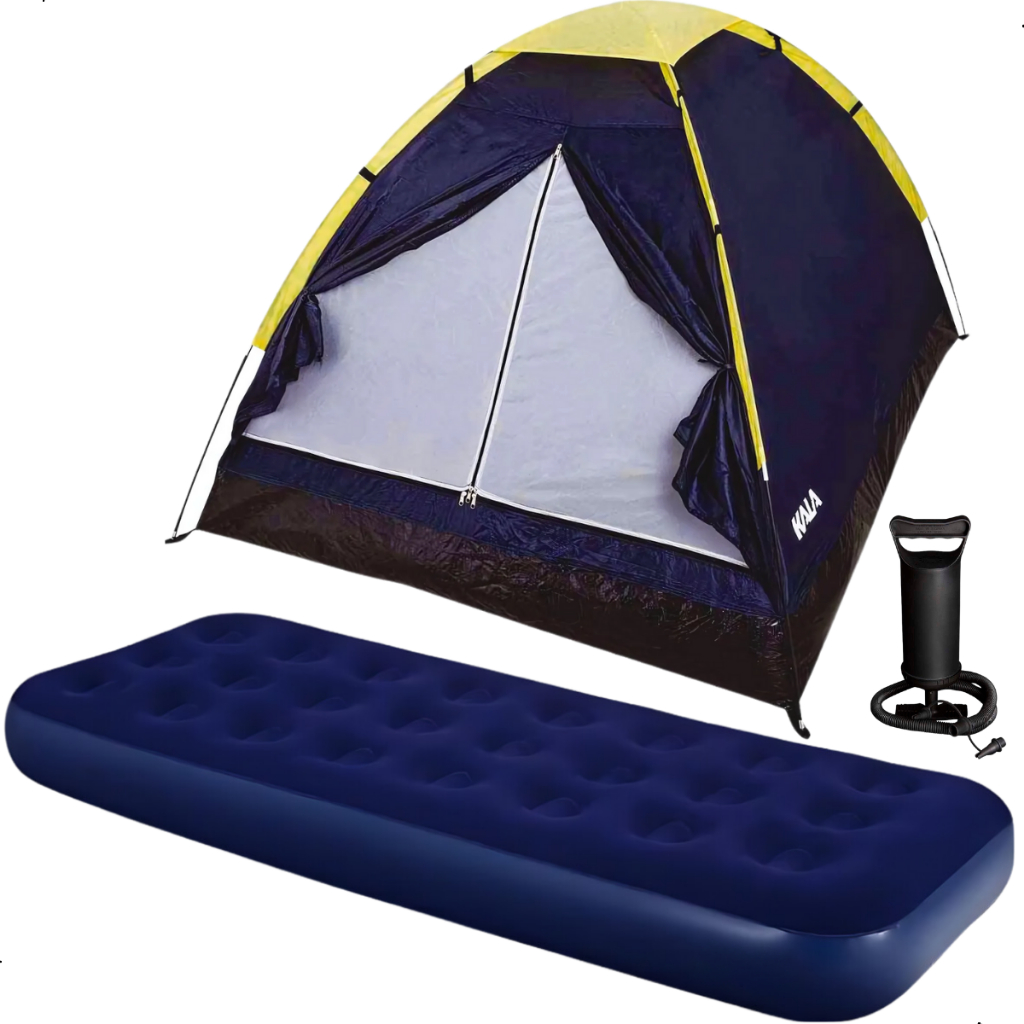 Barraca para Camping até 2 Pessoas San Valentin com Colchão Inflável de solteiro e Bomba em Oferta na Shopee
