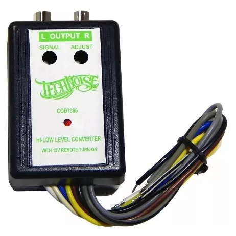 Conversor RCA De Fio Para Rca Technoise Com Ajuste De Ganho Anti Ruido 2 Canais Som Automotivo