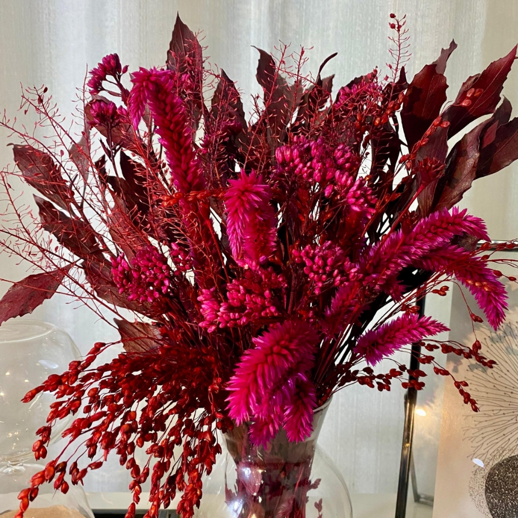 Arranjo de Flores Secas Toque Rústico e Encantador para Sala + Vaso