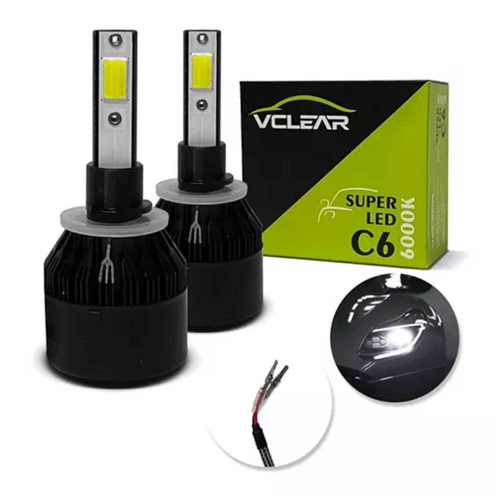 Kit Lâmpada Super Led C6 H27 6000K Vclear VL-LH27/1341