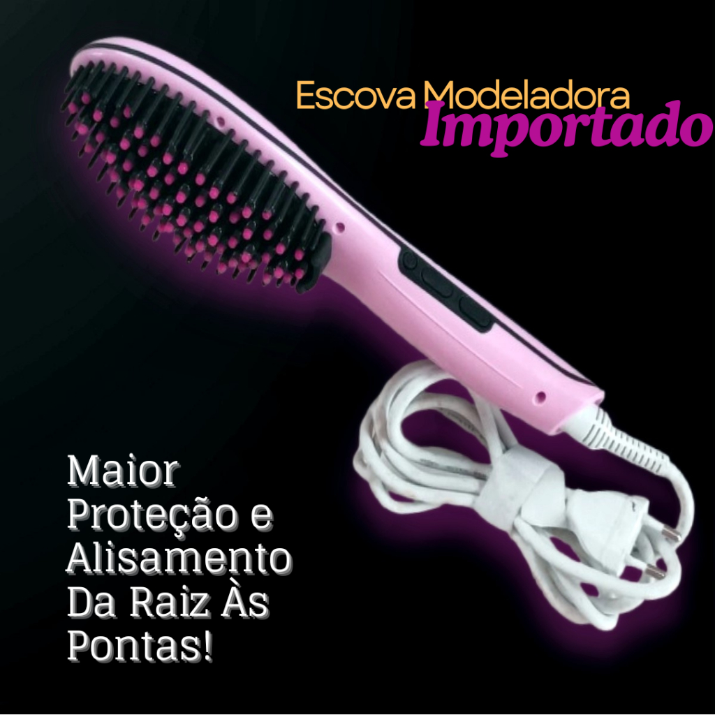 ESCOVA DE CABELO ELÉTRICA ALISADORA IMPORTADO 110 Volts  Seminovo