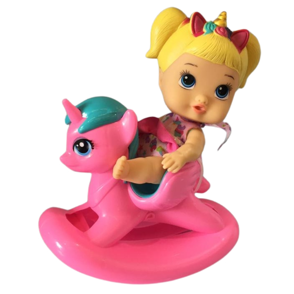 Boneca Little Dolls Balancinho Unicornio 8043 Brinquedo Presente Barato