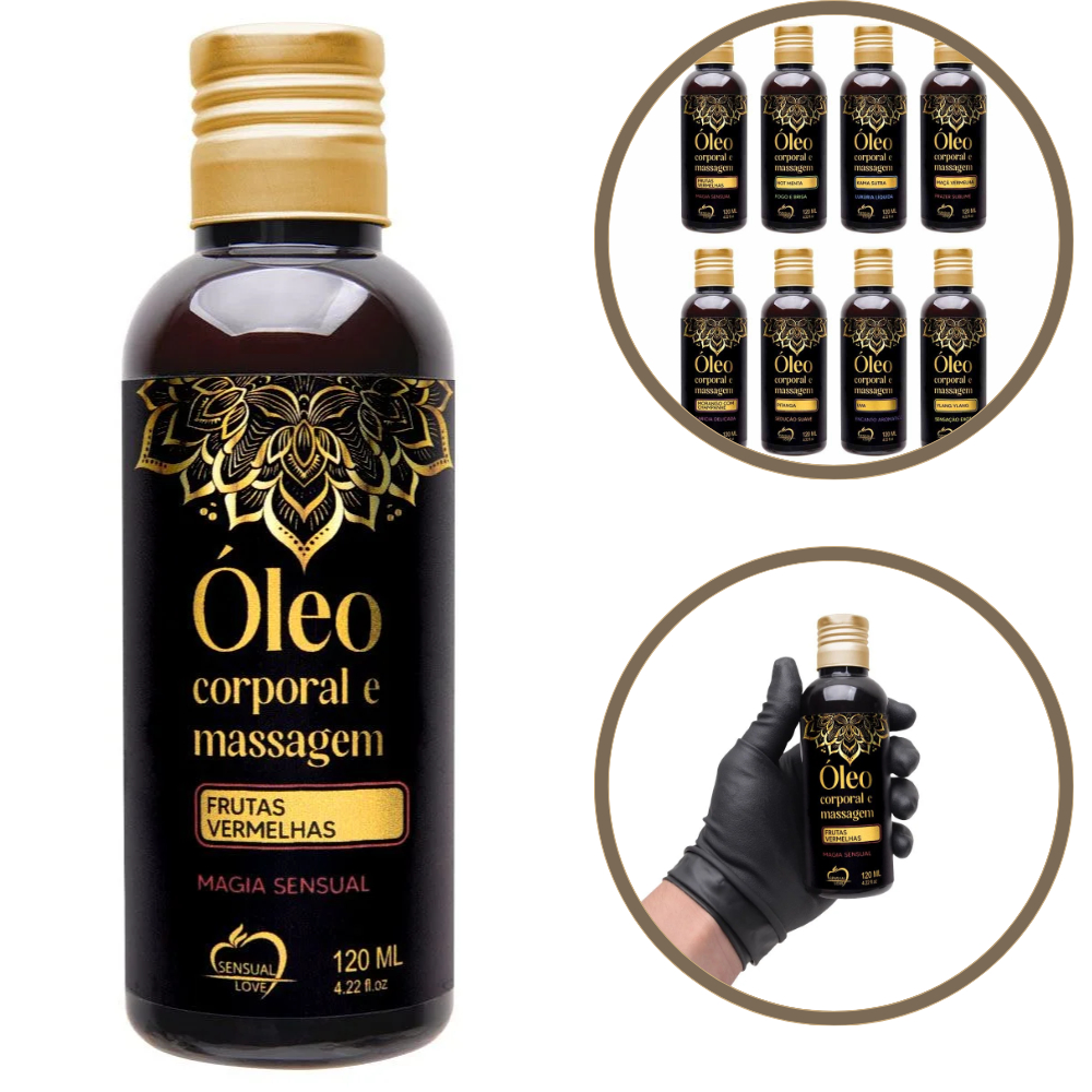Óleo de Massagem Tântrica 120ml Sensual Love Óleo Corporal Cuidado com o Corpo Pós Banho