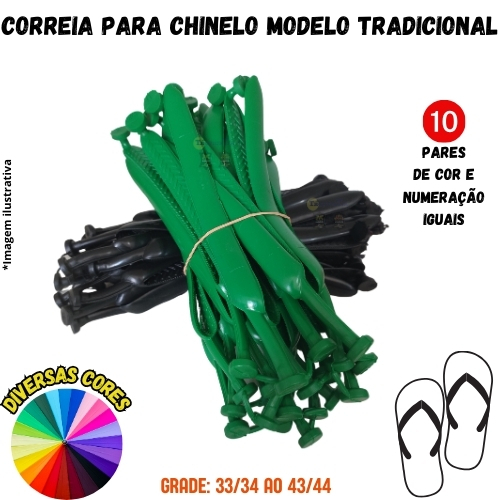 10 pares Correia larga para chinelo tradicional, tirinha, tira, alça, mesma cor e numero - colorida em Oferta na Shopee