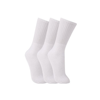 18 Pares Meia Sport 100% Branca Cano Alto Grossa Algodão