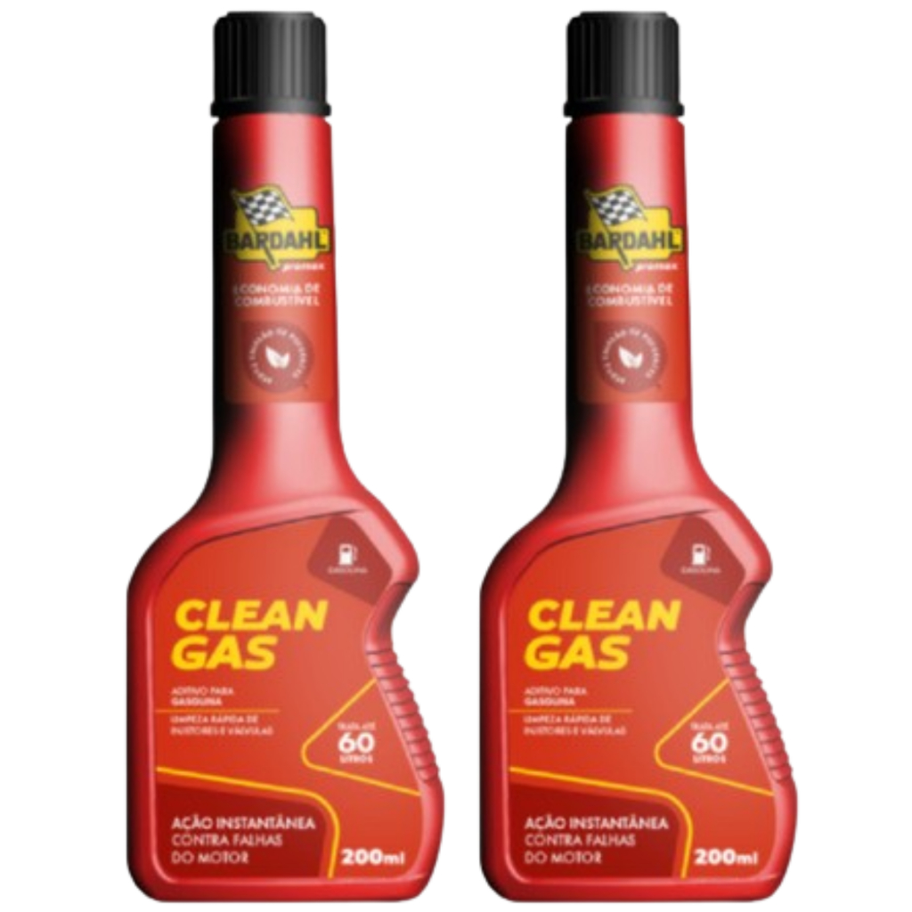 Kit 2 Aditivo Para Combustível Gasolina Bardahl Clean Gas 200ml