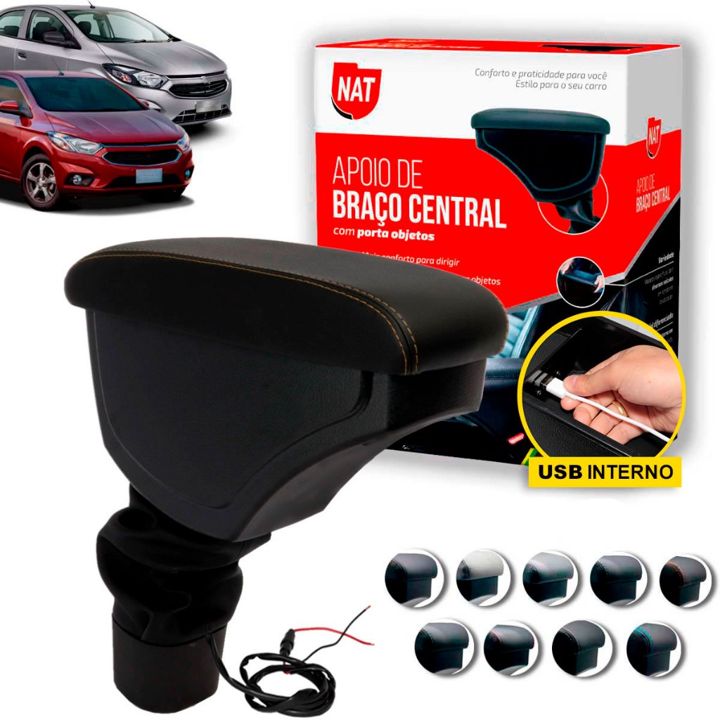 Apoio de Braço Onix E Prisma Ano 2012 Até 2019 C/ Usb em Oferta na Shopee