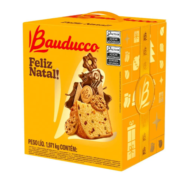 Cesta de Natal Pequena Bauducco com 15 Itens