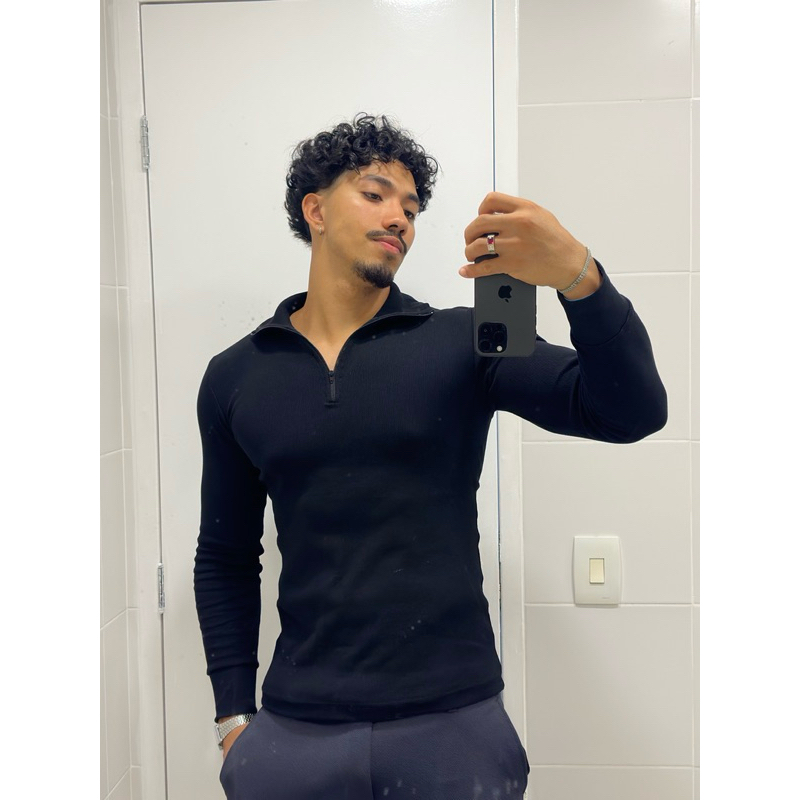 Cacharrel Masculina Com Ziper e Manga Longa Modelo ITALIANA em Oferta na Shopee