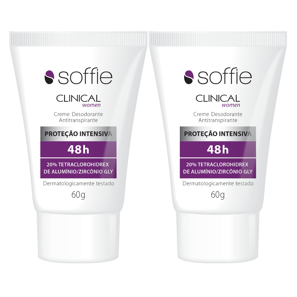 Kit com 2 Desodorantes Antitranspirantes - Soffie Clinical Women 48h