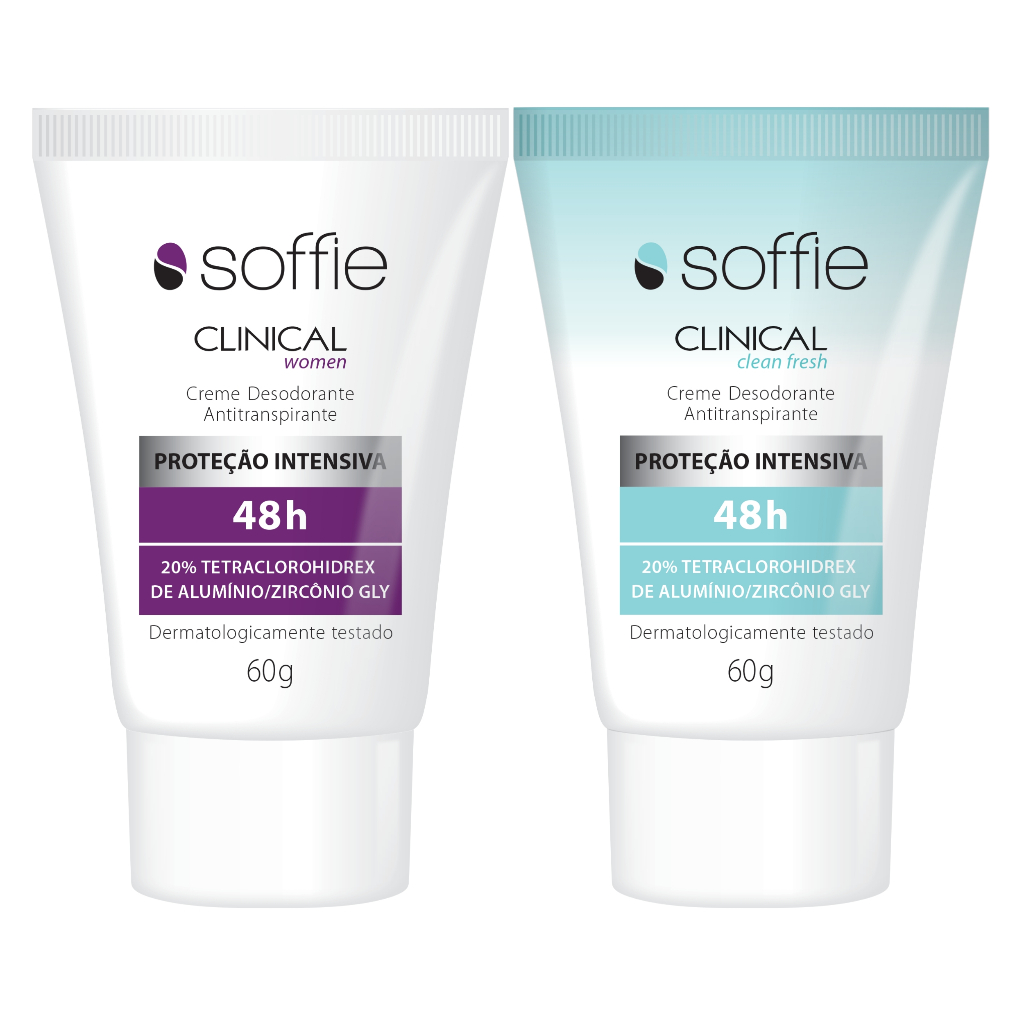 Kit Com 2 Desodorantes Antitranspirantes - Soffie Clinical Clean Fresh E Women