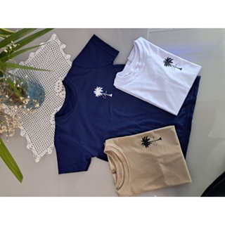 Camiseta infantil básica 100% algodão 30.1 penteada coqueiro em Oferta na Shopee