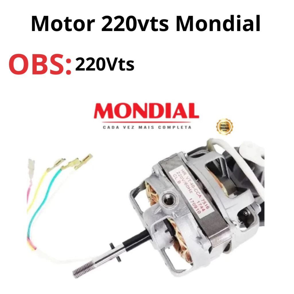 Motor Ventilador Mondial 40cm NV61 VSP40 V40 VT40 VTX40 NV75 NV71 V41 220v Originalial 40cm