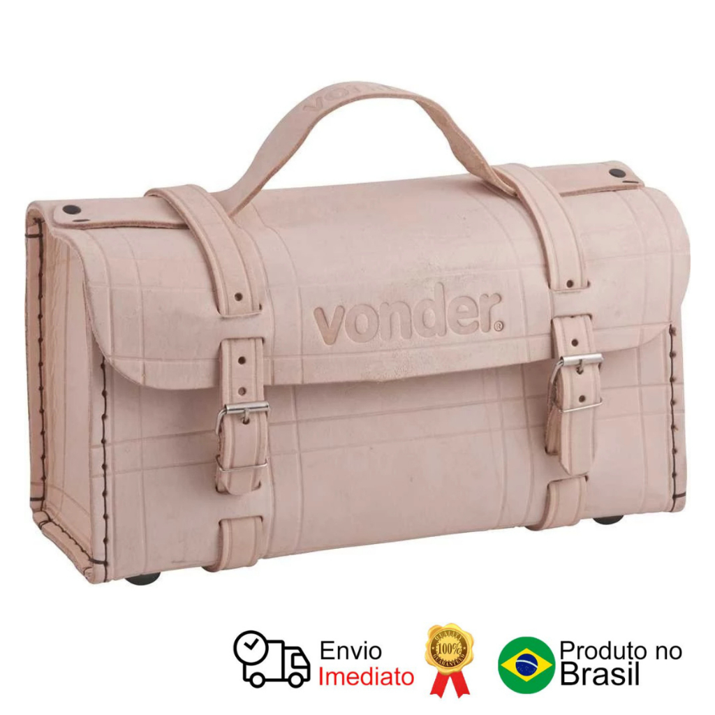 Maleta Couro Ferramentas 330x170x110 Marrom Vonder em Oferta na Shopee
