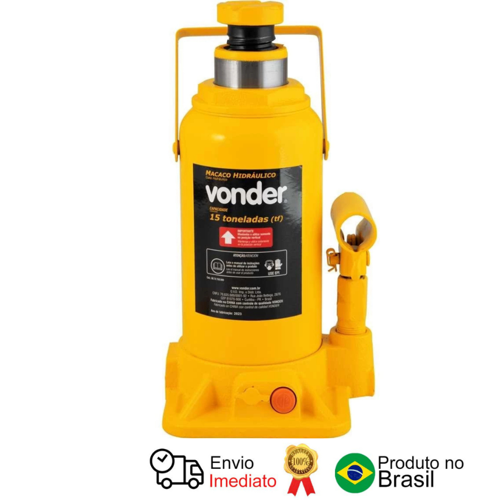 Macaco Hidráulico Tipo Garrafa 15 Toneladas Vonder em Oferta na Shopee