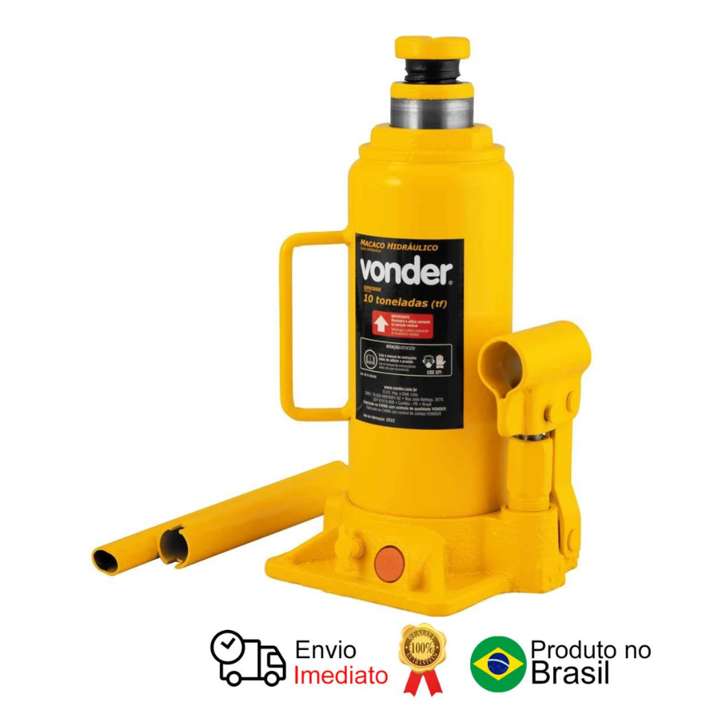 Macaco Hidráulico Tipo Garrafa 10 Toneladas (10 Tf) Vonder Macaco Hidráulico Tipo Garrafa 10 Toneladas (10 Tf) Vonder