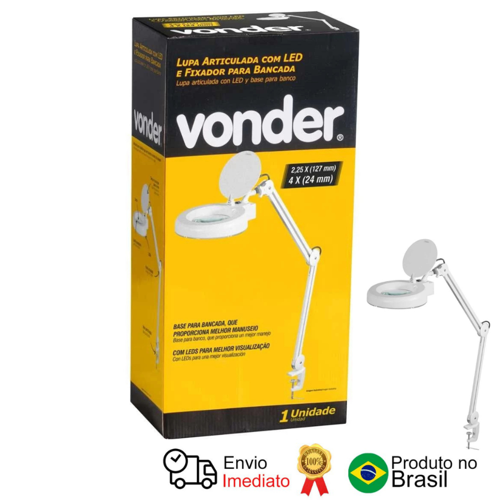 Lupa Articulada Led Com Fixador Bancada Vonder Bivolt em Oferta na Shopee