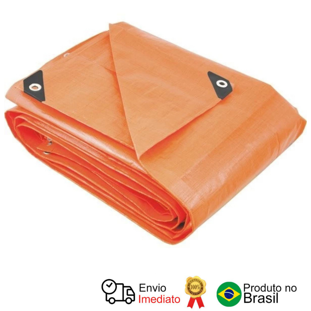 Lona Reforçada De Polietileno Laranja 6 M X 5 M Vonder Plus