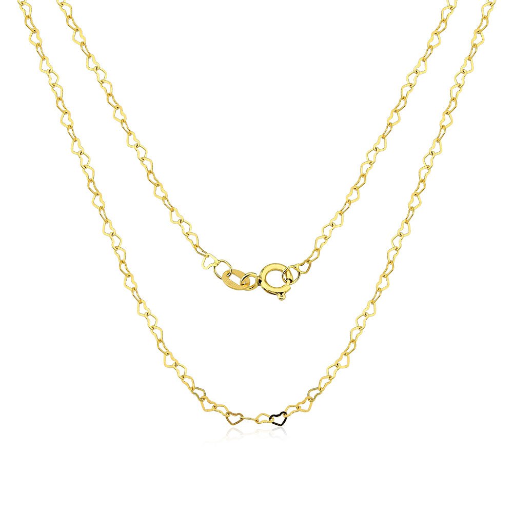 Corrente Choker Em Ouro 18k Com Elo Coração 40cm em Oferta na Shopee