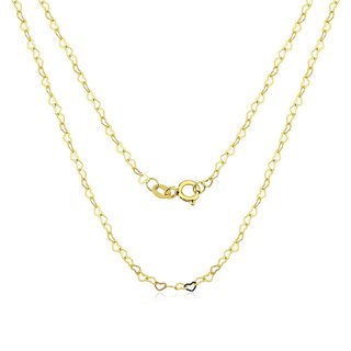Corrente Choker Em Ouro 18k Com Elo Coração 40cm