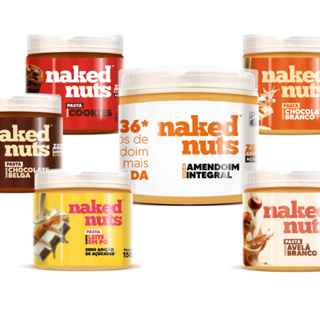 6 Pastas de Amendoim Fitness - Zero Açúcar e Proteica - Naked Nuts em Oferta na Shopee