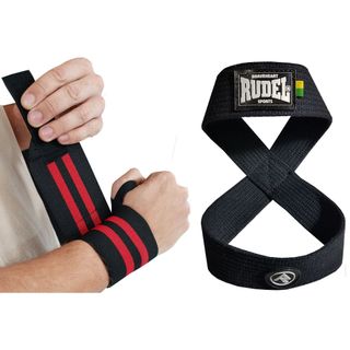 MUNHEQUEIRA ELASTICA T35 + STRAPS FITNESS H8 RUDEL SPORTS em Oferta na Shopee