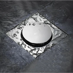 Ralo Inteligente 10x10/15x15 Click Quadrado Veda Cheiro Cromado Dreno de piso de drenagem premium PRATA