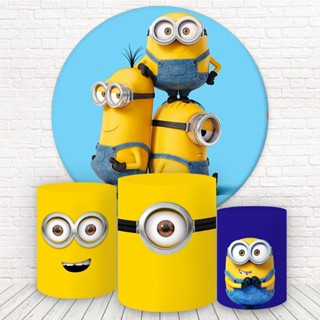 Painel Redondo E Capas De Cilindro Sublimados Minions em Oferta na Shopee