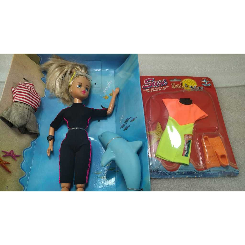 Boneca Antiga Susi Brincando De Bióloga Marinha Estrela 2002